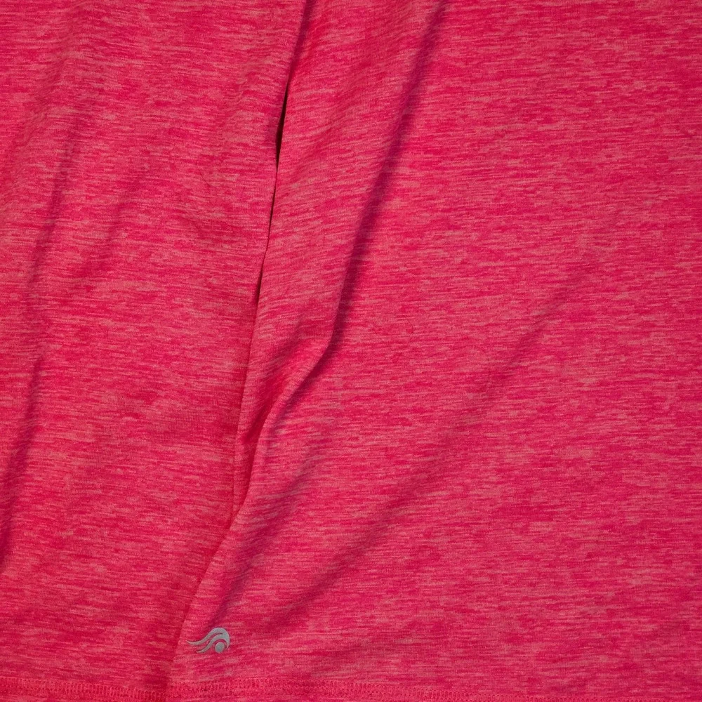 Ideology Womens Pink Space Dye Performance Hoodie Long Sleeve V-Neck Size‎ L